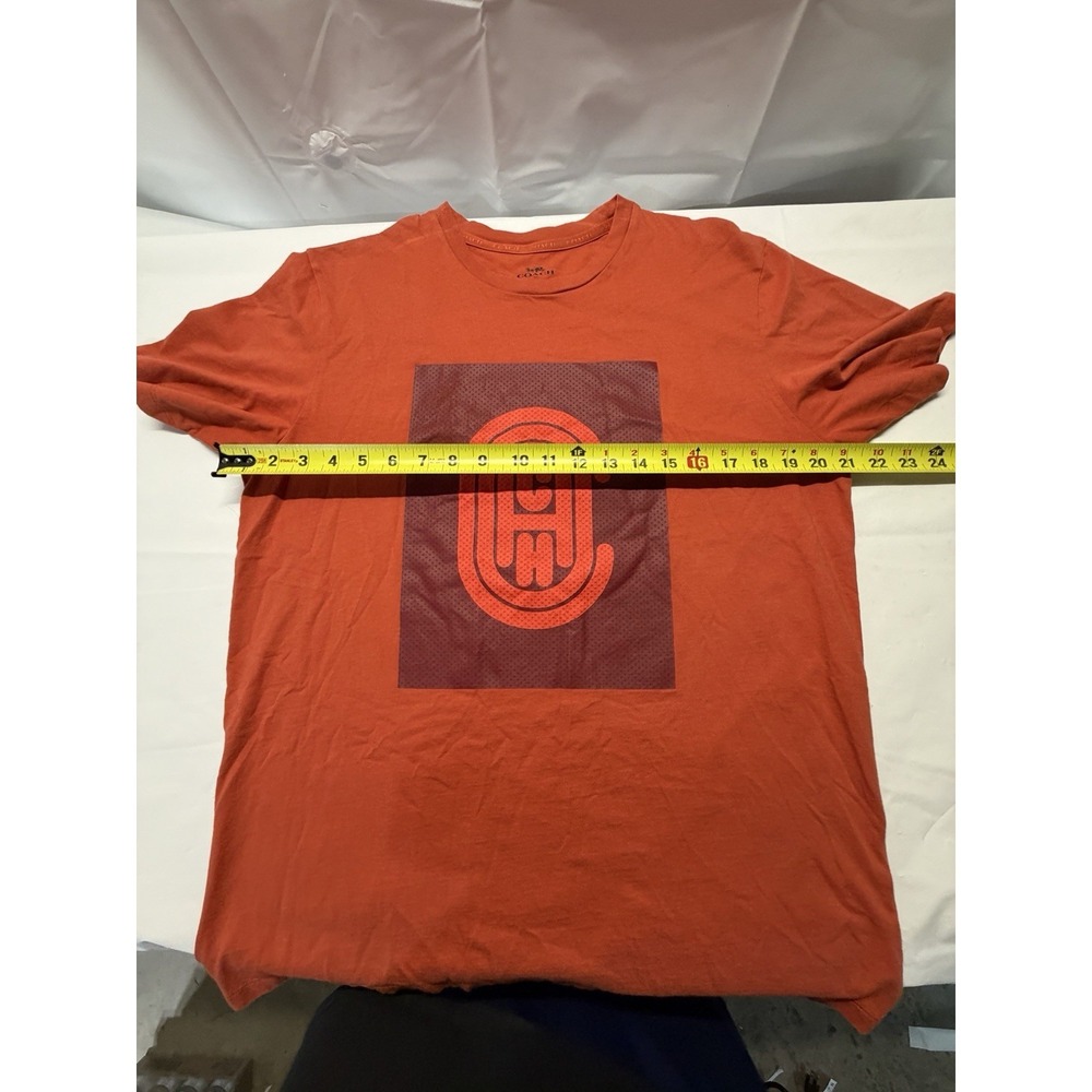 Men's Coach Graphic Short Sleeve T-Shirt Orange Size Large - Picture 5 of 7
